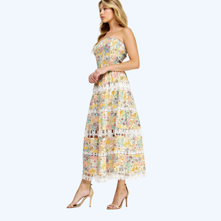 Floral Lace Tube Dress